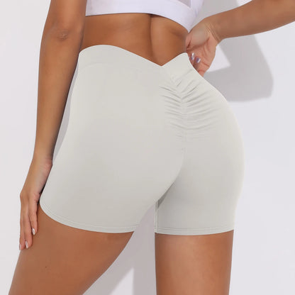 Women's Sexy Stretch Yoga Shorts With Hip Lifting And Abdominal Tightening Tight Fitness Wearing Running Pants Externally