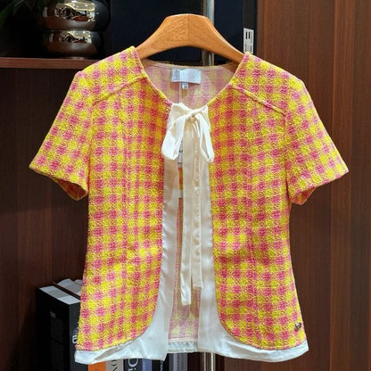 2025 New Women's High Fashion Sense Tops Half Skirt Suit Star Same Style Playful Cute Sweet Women's 2 Piece Suit