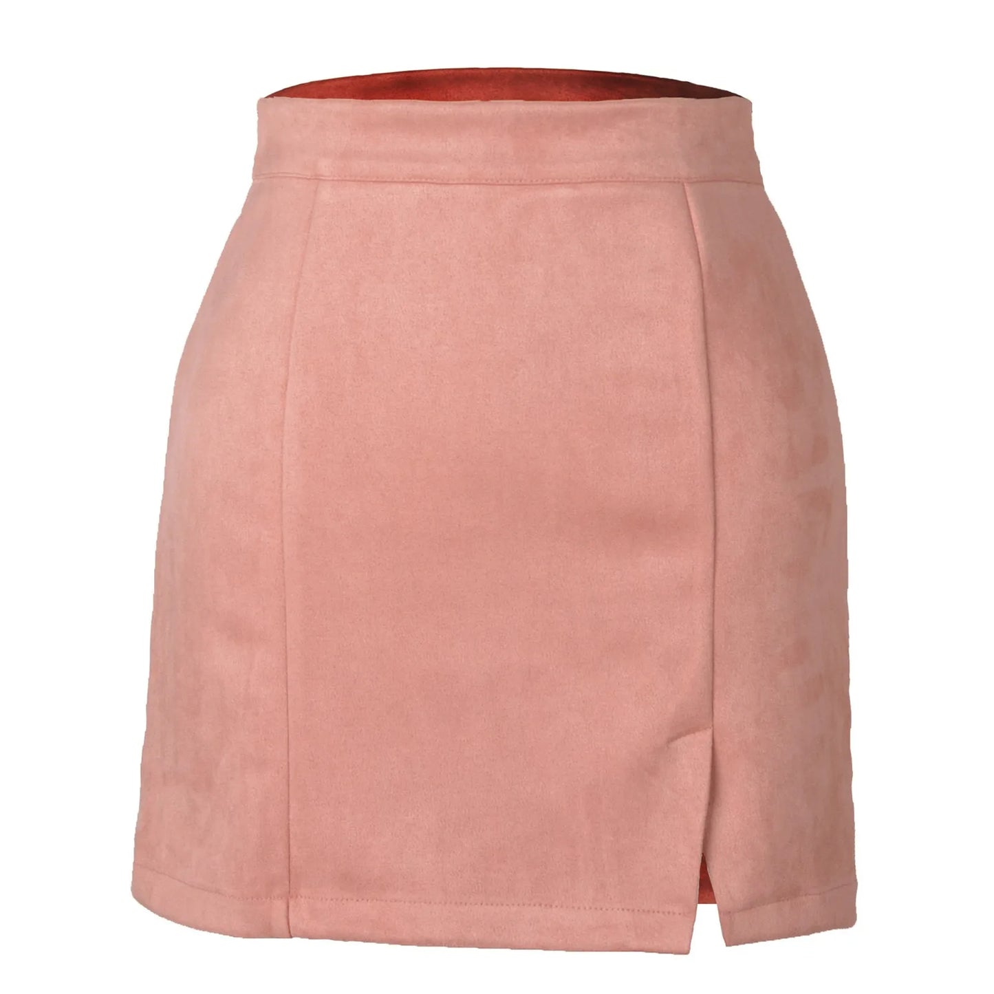 Skirts For Woman Women'S High Waist Faux Suede Side Split Short Skirt Roupas Femininas Traf Women 2024 Faldas  Mujeres New