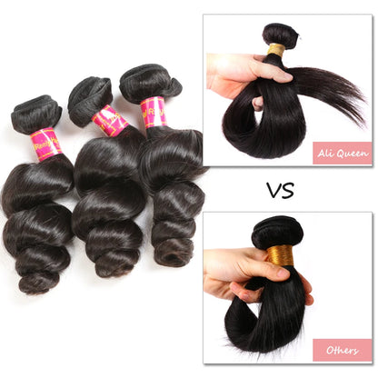 Loose Wave Human Hair Bundles Addbeauty Brazilian Virgin Human Hair Weave for Women Hair Extension Natural Color Double Drawn