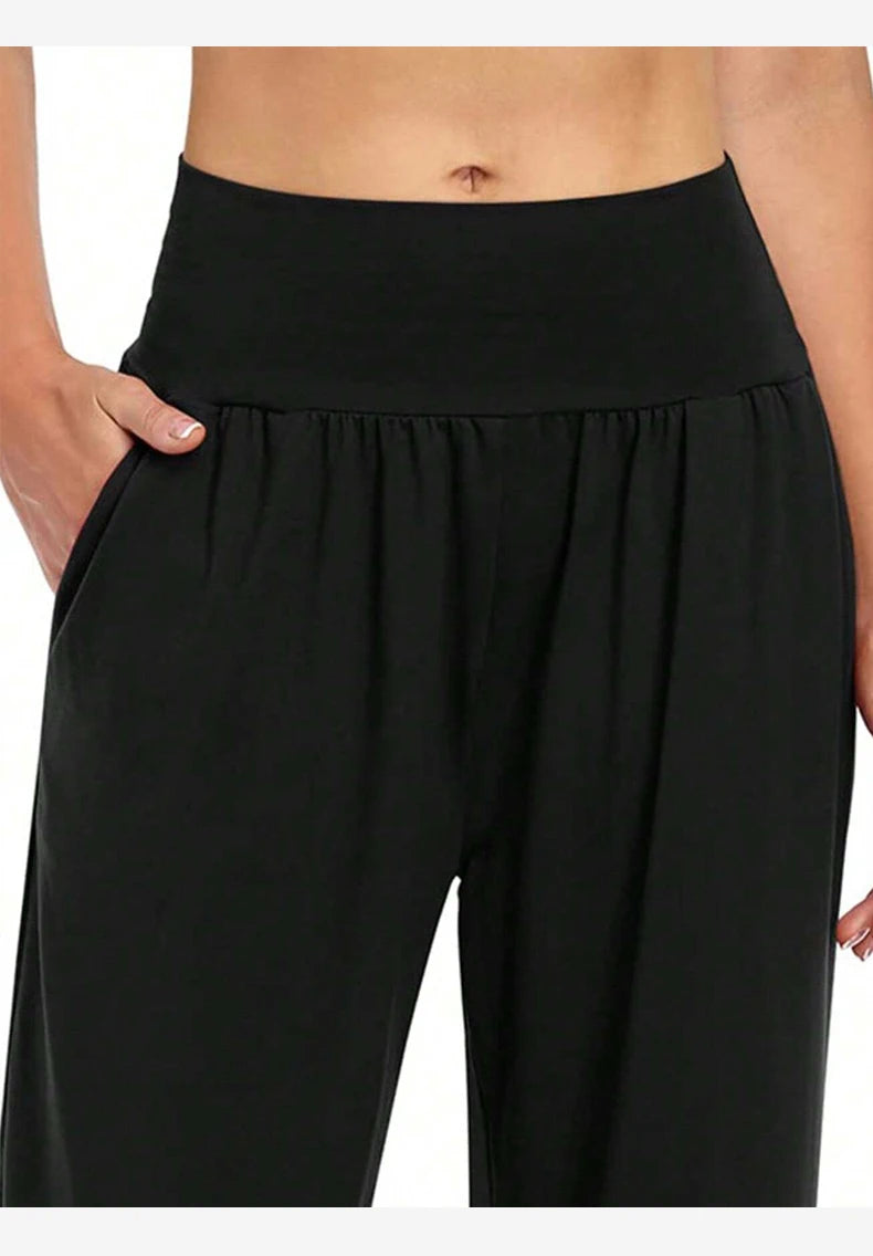Womens Wide Leg Yoga Pants High Waisted Comfy Casual Loose Pants Workout Plus Size Lounge Sweatpants with Pockets