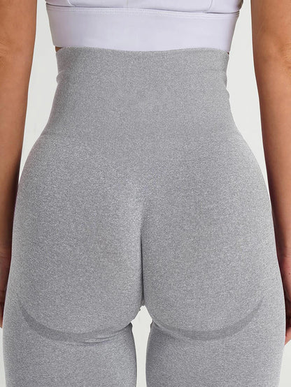 Women's Solid High Waisted Yoga Pants Butt Lifting Tummy Control Stretchy 4-Way Stretch Workout Leggings Comfortable Gym Fitness