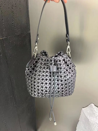 Tote bag woman Bucket bag handbags for women Nylon underarm purse European-style hand-woven bag for women