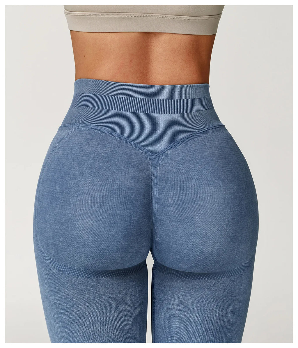 Yoga Pants Impact Leggings Women Seamless Sports Yoga Pant High Waist Ribbed Gym Clothes Fitness Workout Wear Scrunch Bum Tights