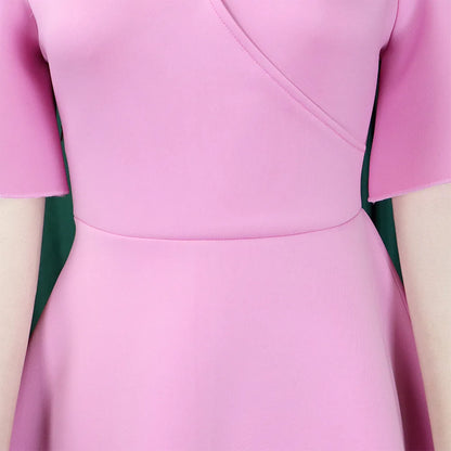 Dress Women Sexy Dresses White Round Neck Flare Sleeve Party Sheath Pleated High Waist Work Elegant Bodycon Mid Length Vestidos