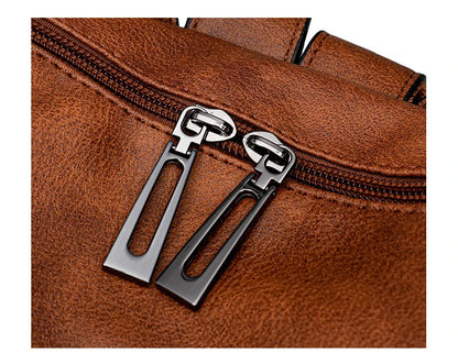 Backpack for Women Large Womens Backpack Leather Travel Fashion Purse Designer Ladies Shoulder Bags with Tassel Two-toned Brown