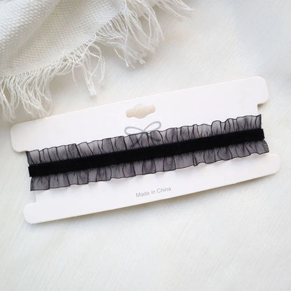 Black Choker Necklace For Women Elegant Lace Velvet Stretch Chain Gothic Flower Short Clavicle Neck Cord Aesthetic Jewelry Gift