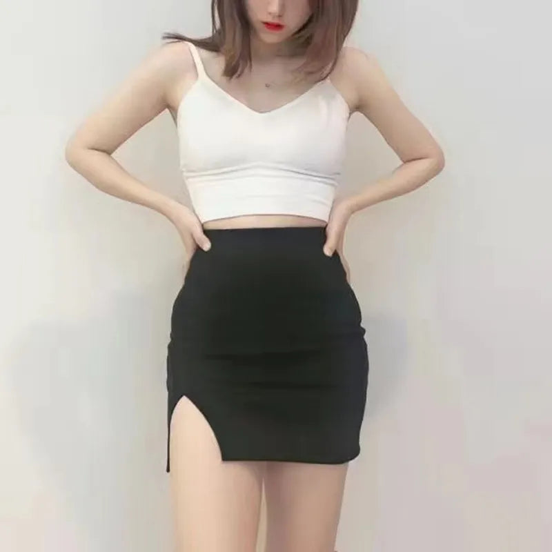 Sexy Summer Skirts For Women High Waisted Allure Slim Body Skirts Ladies Skirts With Slit Lift Package Hip Night Club Outfits