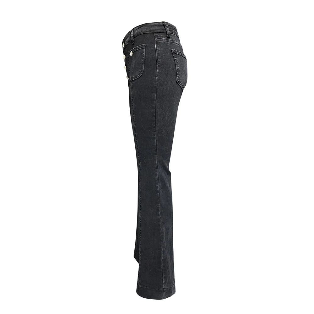 Women Denim Pants Fashion Korean Wide Leg Pants High Waist Slim Jeans Female Clothing Office Lady High Street Long Trousers