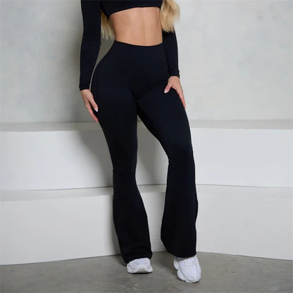 Bum New Yoga Pants Flare Scrunch Butt Pants Women Bell Bottoms Yoga Leggings High Waist Gym Fitness Pants Stretch Workout
