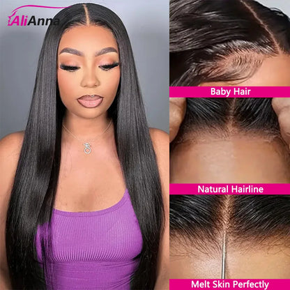 26 28 30Inch 6X4 Straight Glueless Wigs Human Hair Ready To Wear Go Human Hair Wigs Brazilian Pre Cut Closure Wig Human Hair Wig