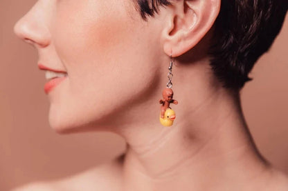 Baby Riding Duck Earrings baby earrings Weird but funky earrings accessory cute earrings women 2022 trending