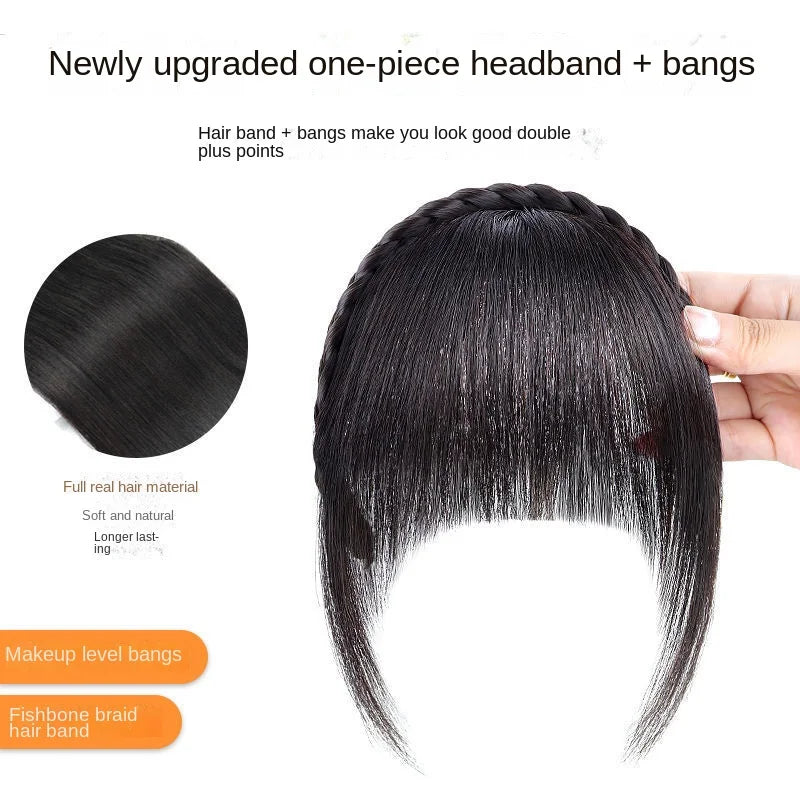 Wig Bangs Headband Synthetic Bangs Hair Extension Fake Fringe Natural Hair Clip on Hairpieces for Women Invisible Natural Clip