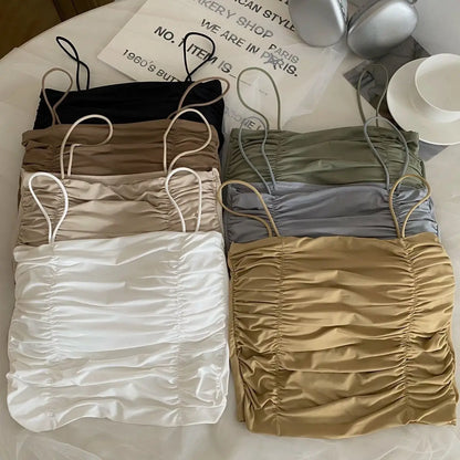 Women Crop Tops Sexy Tank Top For Lady Summer Tube Tops With Cups Female Underwear Lingerie Woman Clothing Girls Camisole Vest