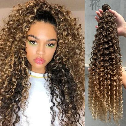Synthetic Curly Hair Bundles Water Wave Hair Weave  Hair Extensions High Quality Weaving heat Temperature Hair
