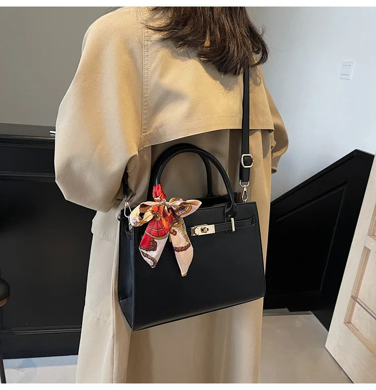 2025 New! Women's Red Tote Bag - Light Luxury, Large Capacity, Elegant Design, Versatile for Work & Party, Premium PU Leather