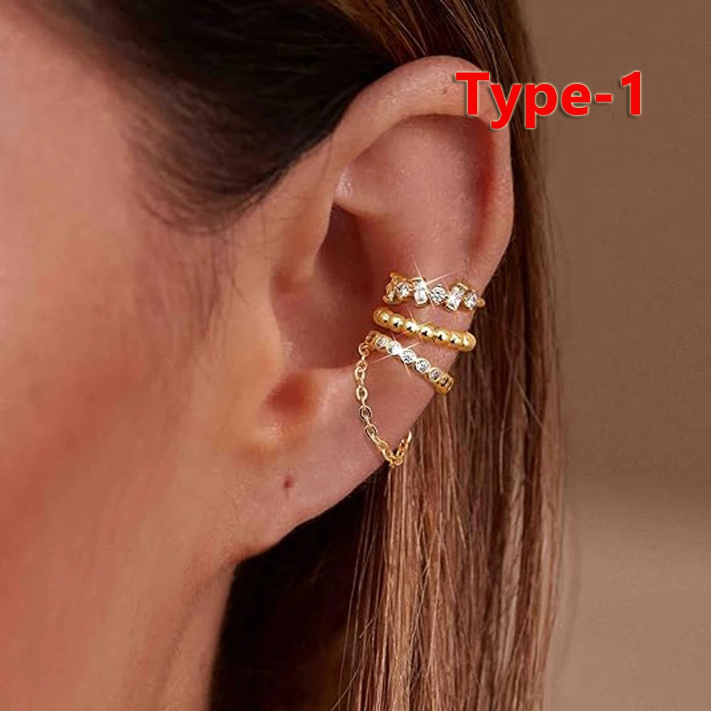 Ear Cuff Earrings for Women Non Piercing 14K Gold Plated Ear Cuff for Non Pierced Ears Clip on Cartilage Earring Dainty Earrings