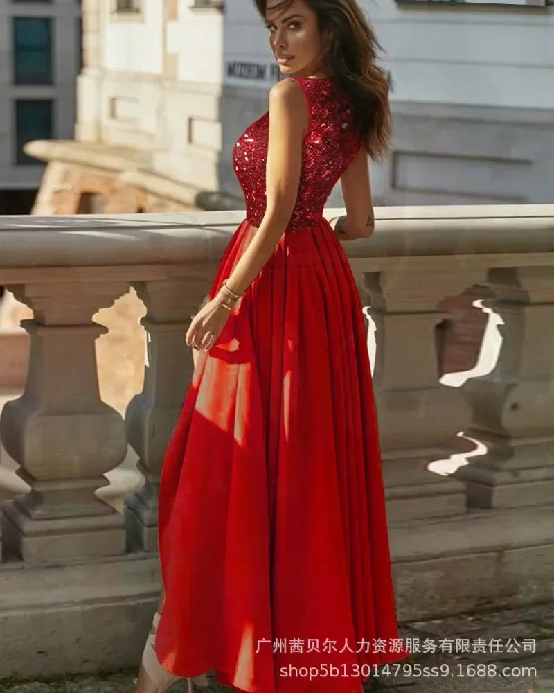 Womens Dresses 2023 New  Pink Solid Dress for Women