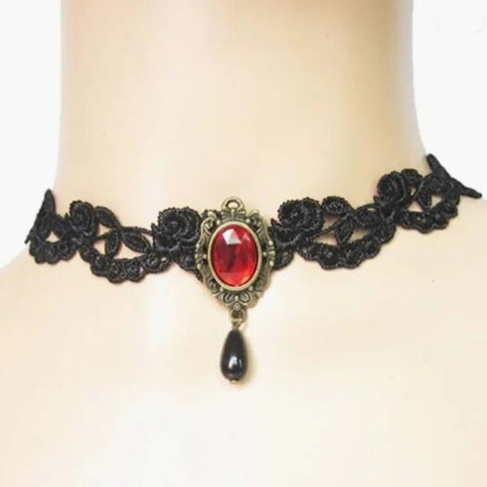 Fashion Black Lace Necklace Sexy Lace Clavicular Chain Gothic Punk Style Personalized Jewelry Accessories Party