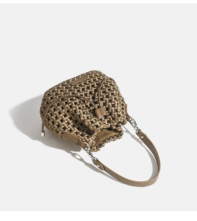 Tote bag woman Bucket bag handbags for women Nylon underarm purse European-style hand-woven bag for women