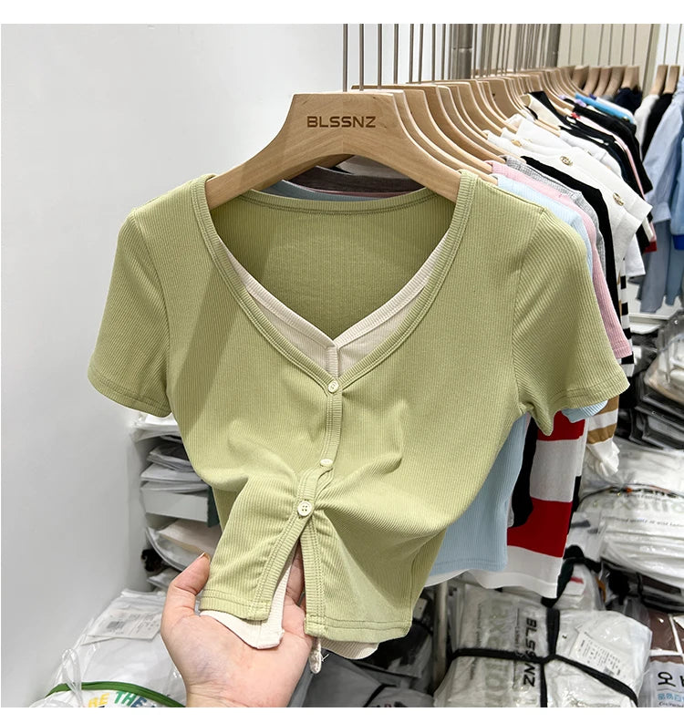 Summer Women T Shirt T-Shirt Woman Clothes Tops Tshirt Female Crop Top Tees Y2k Para Mujer Ropa De Mujer Roupas Feminina Traf