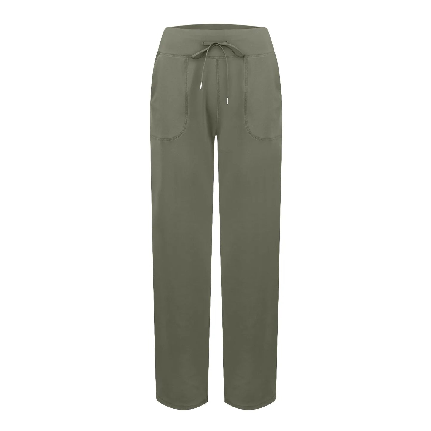 Wide Leg Yoga Pants For Women Solid Color High Waist Sweatpants With Pockets Stretch Comfy Workout Sports Trousers