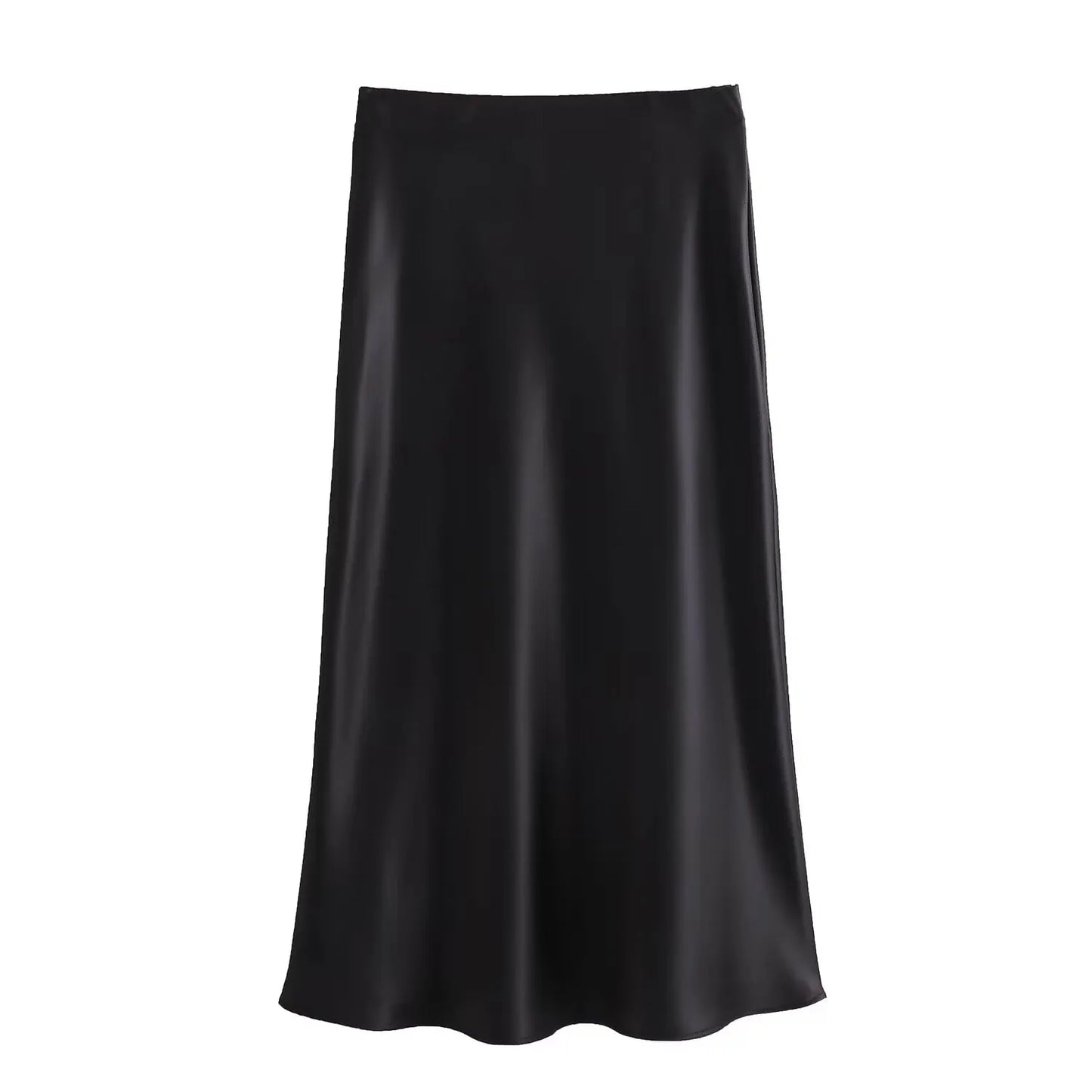 Satin Skirt Woman High Waist Elegant Long Skirts For Women Fashion Summer Midi Skirt Office Women's Skirts