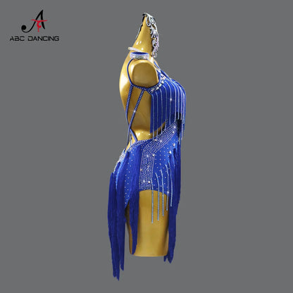 Evening Dress Latin Dance Costume Womens 2025 Dancewear Girl Adult Short Fringed Clothing American Competition Stage Sports Suit