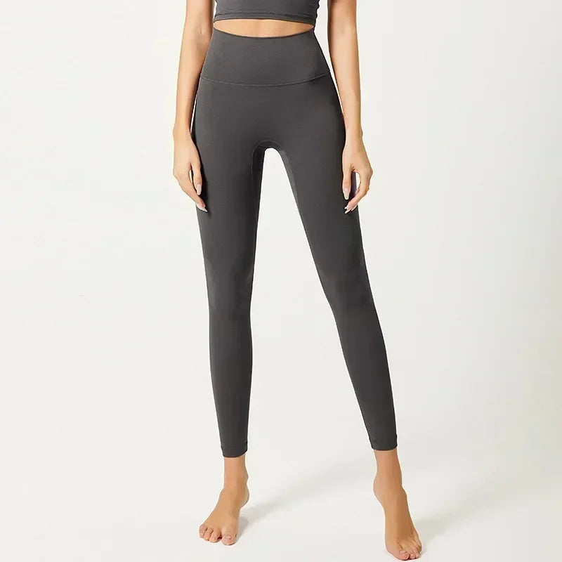 Yoga Pants No Embarrassment Line Sports Fitness Pants Tight Peach Lift Hip High Waist Nude Yoga Leggings