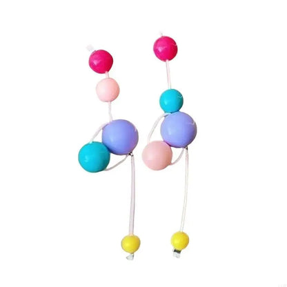 Long Colorful Earrings with Beads Colorful Beaded Earrings Eye Catching Earwear