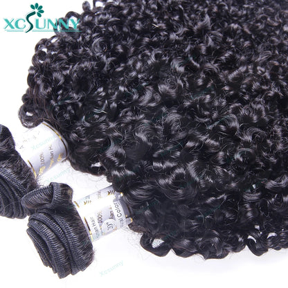 Kinky Curly Human Bundles Double Drawn Burmese Kinky Curly Weave Human Hair Weft Hair Extensions For Black Women