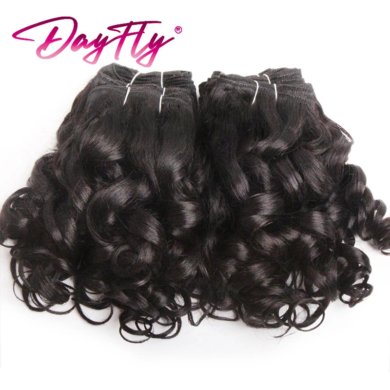 Brazilian Hair Weave Bundles 100% Human Hair Bundles Short Curly Hair Bundles 8Inch 6 Bundles Colored Hair Extensions For Women