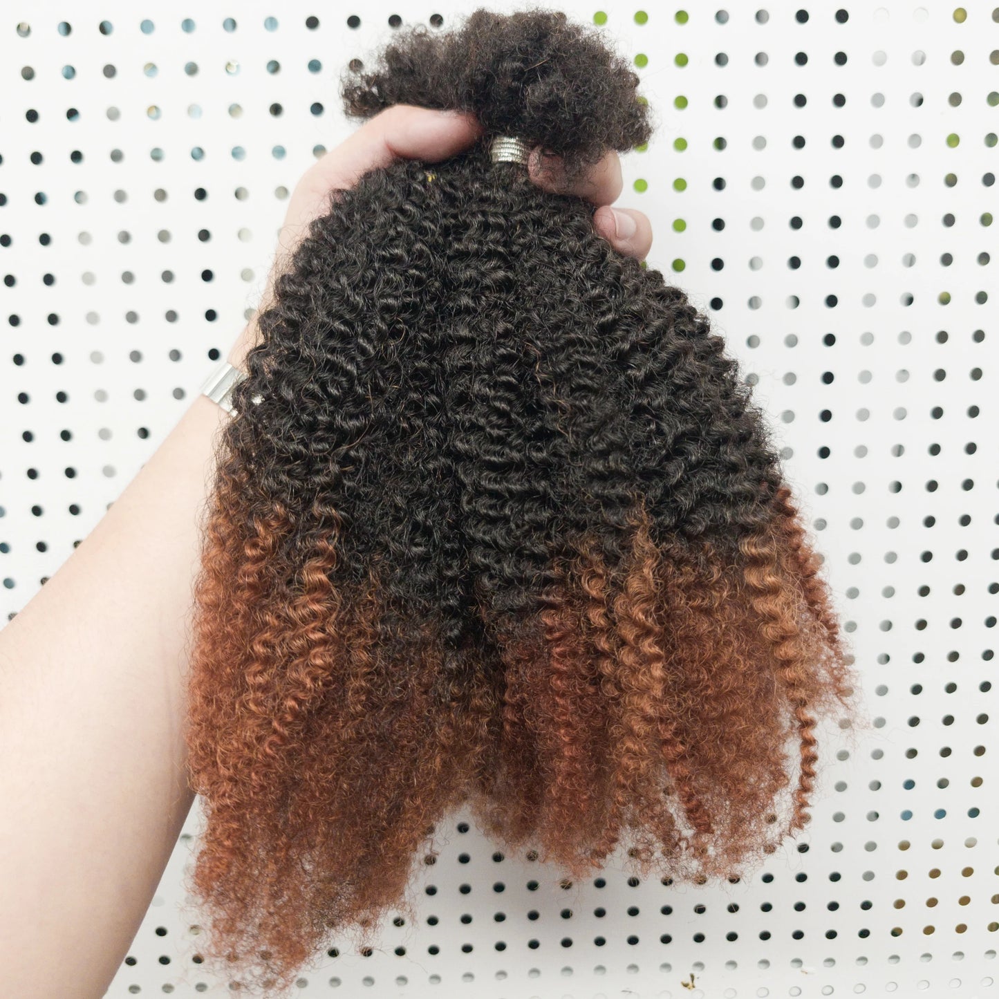 Human Hair No Weft 4C Afro Kinky Curly Virgin Brazilian Human Hair Extensions Weave Bundles Weaving for African Black Women 16"