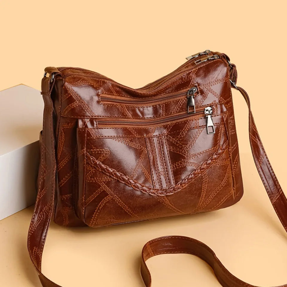 Light Women's Bags for Mom Multi-pocket Design Ladies Crossbody Shoulder Bags Vintage Pu Leather Purses and Handbags Sac A Main