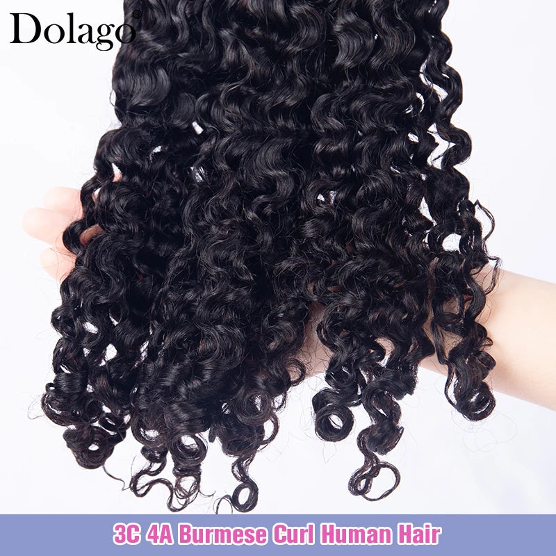 3C 4A Burmese Curly Hair Bundles Virgin Human Hair Weft Vietnamese 100% Raw Human Hair Extensions Unprocessed Weave Wholesale
