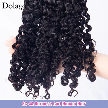 3C 4A Burmese Curly Hair Bundles Virgin Human Hair Weft Vietnamese 100% Raw Human Hair Extensions Unprocessed Weave Wholesale