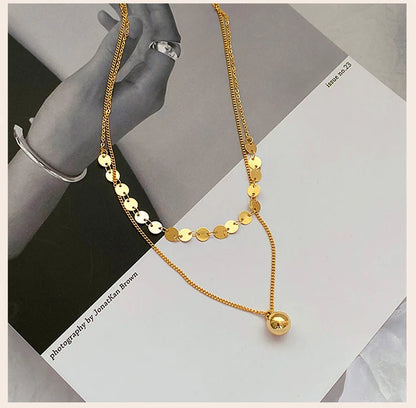 Layered Necklaces for Women Trendy, Bohe Ball Pendant,Chain Choker Necklaces, Non Tarnish Jewelry Gifts