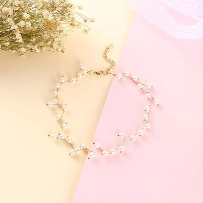 Wedding for Women Bride Necklace Elegant Collar Simulated Pearl Clavicle Chain Female Jewelry