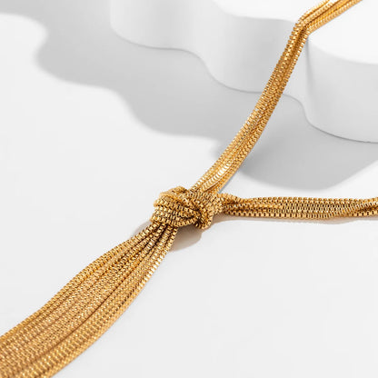 Long Chain Knotted Necklace for Women Trendy Charms Tassels Necklaces 2023 Fashion Wedding Neck Jewelry Accessories Female Girls