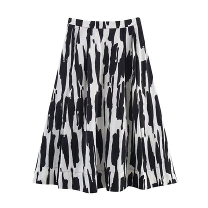 Women's Skirts Summer 2025 New Print Elegant Women's High Waist Skirts Chic Casual Joker Summer Travel Youth Skirts