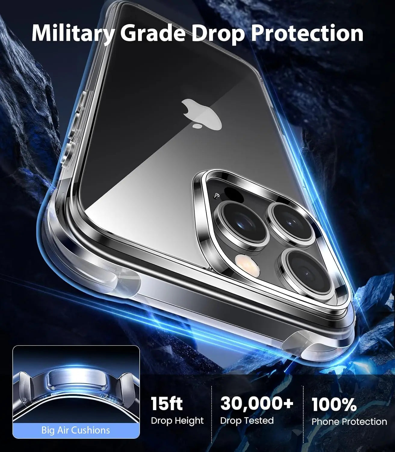 2pcs Ultra-thin Clear shockproof Phone Case for iPhone 16 15 14 13 12 11 Pro Max 14 15 16 Plus iPhone protector Silicone Cover