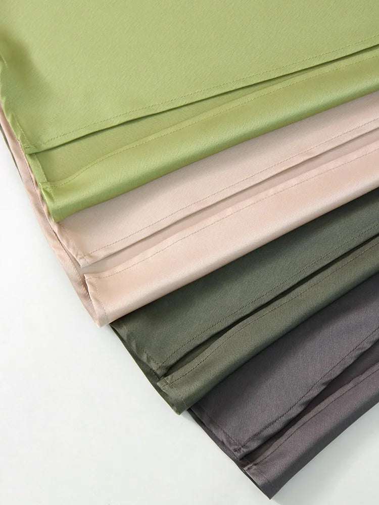 Long Satin Skirts For Women Summer High Quality Skirt With Slit On The Side Silk Elegant Black Maxi Luxury Women's Skirts 2025