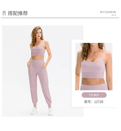 Women Loose Yoga Pants Running Sports Training Trousers with Pocket Casual Quick Dry Fitness Pants Thin for Spring Summer