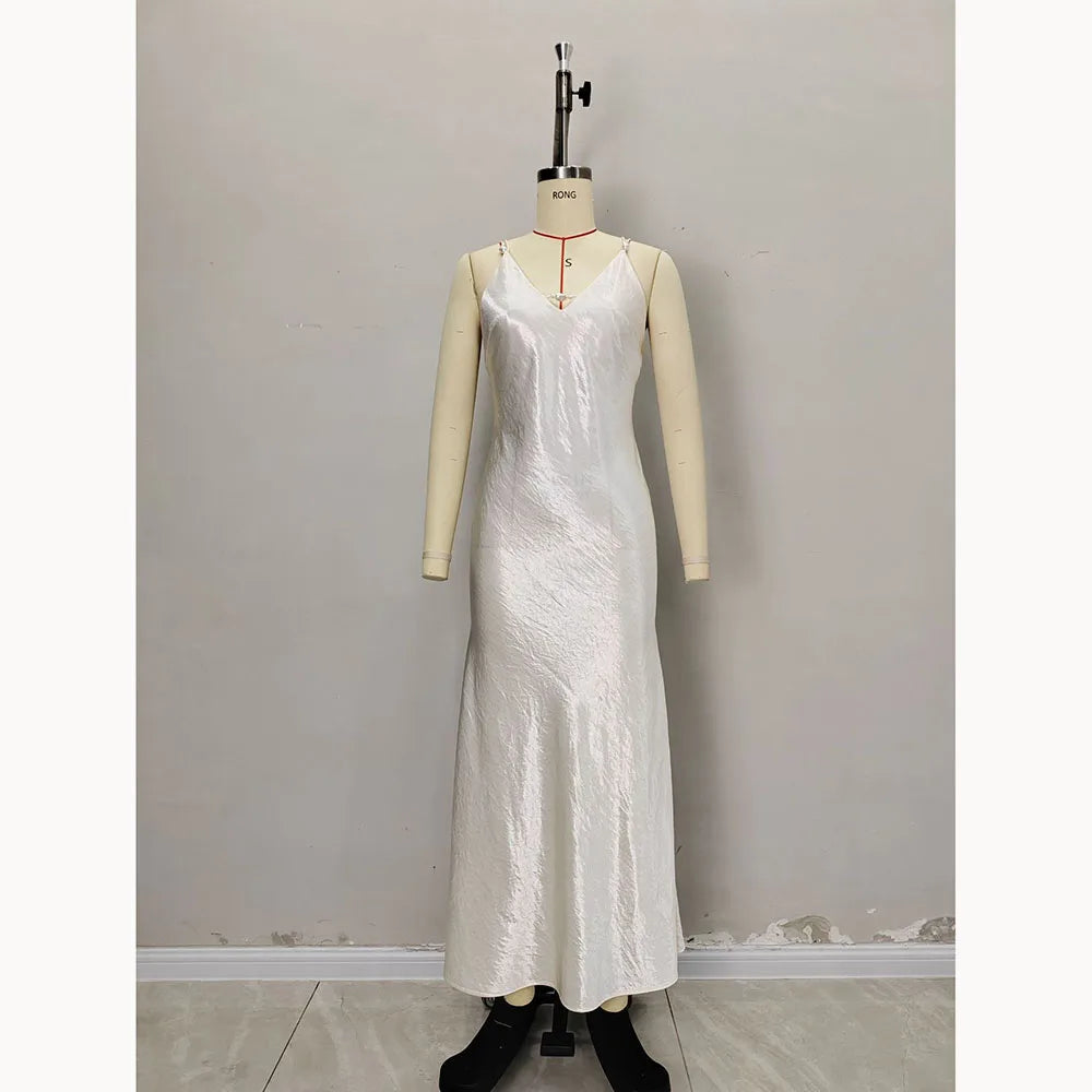 Fashion Women Dresses Exquisite  Chic Prom Gowns High Quality Elegant Sleeveless Ankle Length Slim Fit Evening Party Dresses