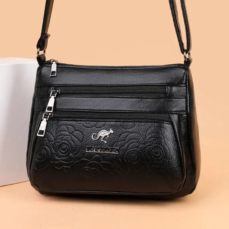 Women Mother Bag Middle-aged Elderly Shoulder Messenger Crossbody Bag Purses Handbags Bolsa 3 Zippers Luxury Design