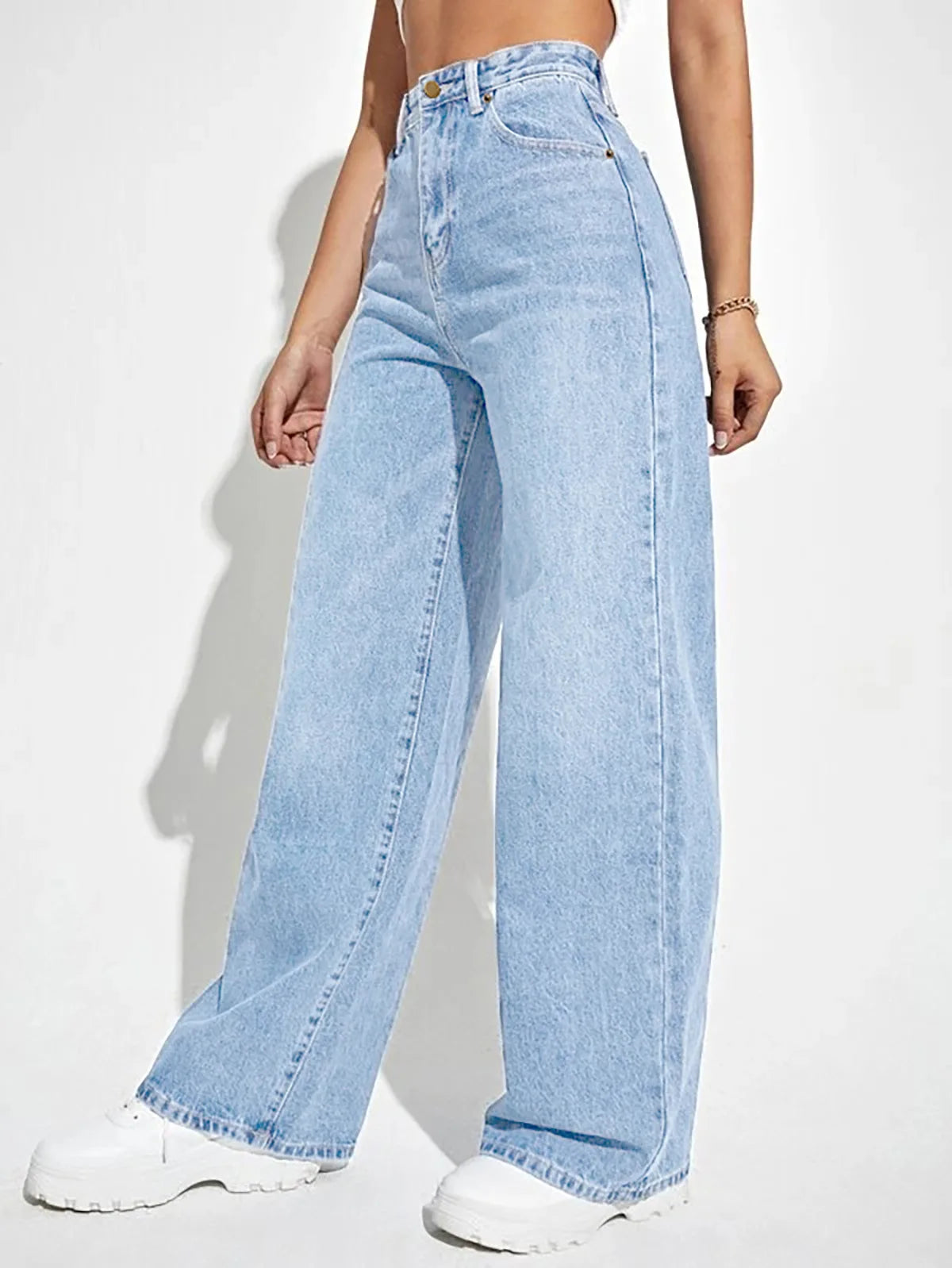 Women Jeans 2025 New Women Wear European And American Loose Denim Wide Leg Pants Slim High Waist All-Match Jeans For Women H300