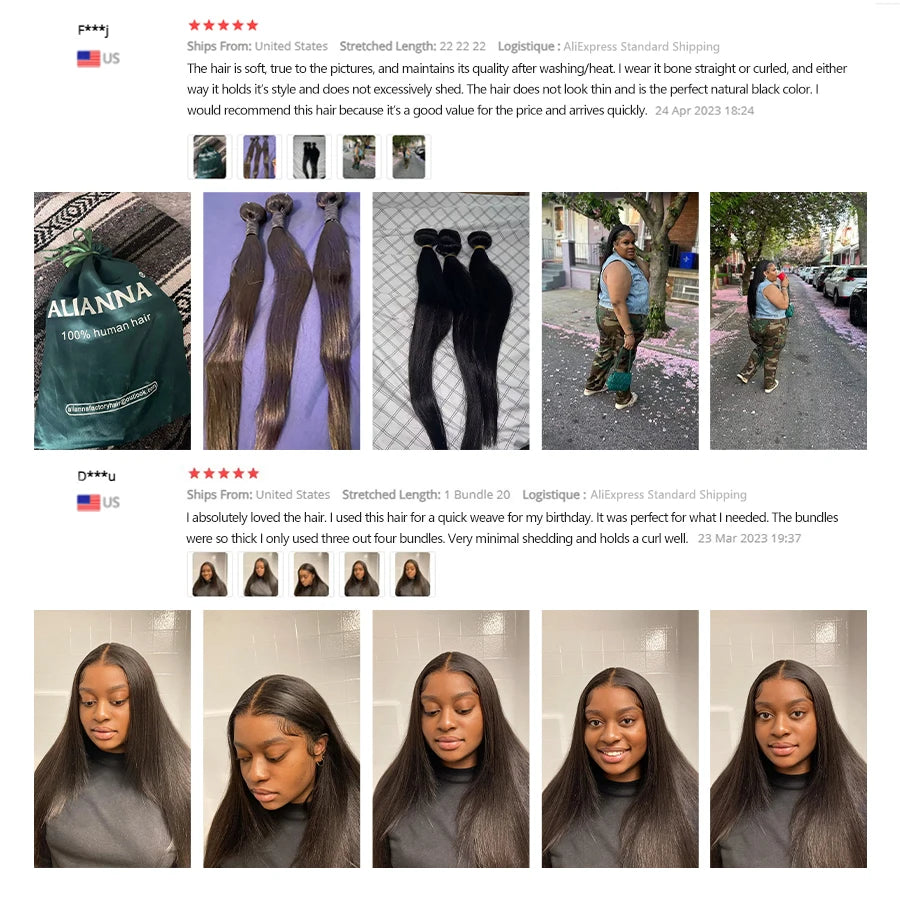 Straight Human Hair Bundles Raw Hair Bundles 100% Human Hair Extensions Natural Black Brazilian Hair Weave Bundles Fast Shipping