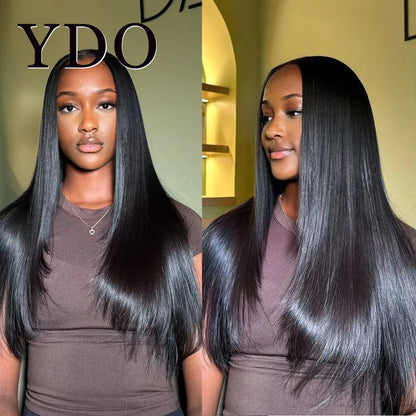 V Part Wig Human Hair Straight Glueless Wigs Ready To Go Upgrade U Part Human Hair Wig No Leave Out No Sew In Pre Plucked