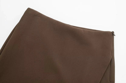 TRAF Women's Skort High Waist Brown Skirt Pants Stylish Summer Pink Black Mini Skirt Shorts Asymmetric Casual Off White Skort