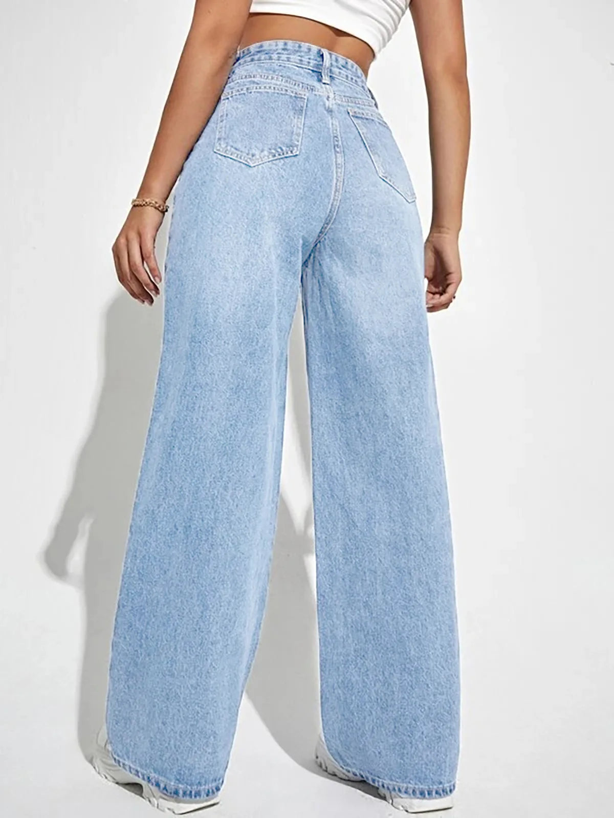 Women Jeans 2025 New Women Wear European And American Loose Denim Wide Leg Pants Slim High Waist All-Match Jeans For Women H300